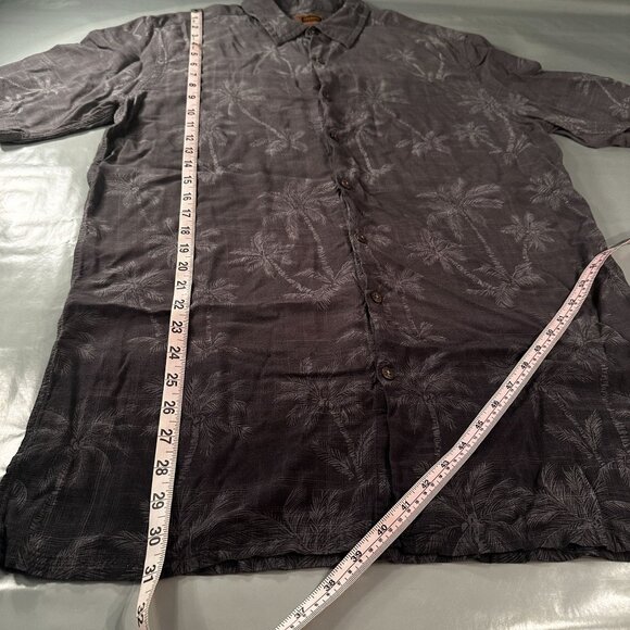 Foundry Supply Co Hawaiian Button Up Tall Shirt Mens Palm Trees Rayon Top - Picture 7 of 13